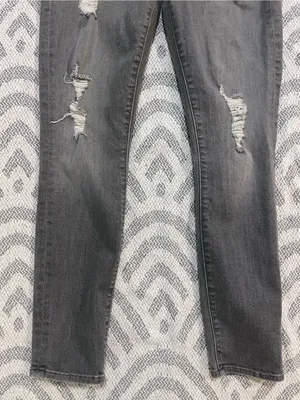 7 FOR ALL MANKIND Women’s Ankle Skinny Gray Distressed Denim Jeans 28 7FAMK thumbnail 3