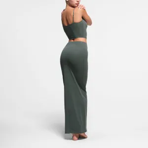 Skims Fits Everybody Long Maxi Skirt Deep Sea M NWT ( sold out) style thumbnail 2