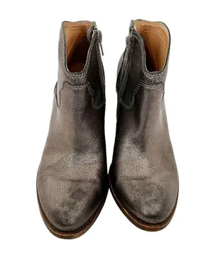 Lucky Brand Bronze Metallic Leather Booties Sz 7 thumbnail 3