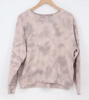 Old Navy Sweatshirt Womens L Raglan Tie-Dye Mauve Grey French Terry Excellent thumbnail 1