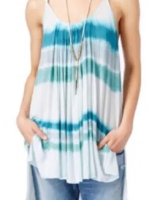 Free People We The Free + Teal and White Striped Swing Dress/Top thumbnail 5