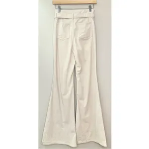 NEW Bohme High Waisted Belted Wide-Leg Cream Corduroy Trousers thumbnail 6