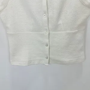 Madewell Split Crewneck Cardigan Tank Lighthouse Beige Knit Vest Cropped S NWT thumbnail 10