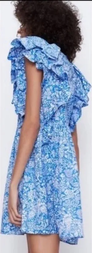 Pinch Floral Oversize Ruffle Sleeve Dress thumbnail 1