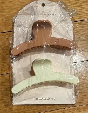 Ettika Attila Hair Accessories Claw Clips - Brown and Cream thumbnail 1
