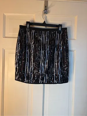 Women’s Black/Silver Sequin Mini Skirt Party Cocktail Sparkly-Size Small New thumbnail 10