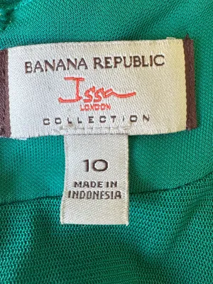 Vintage Banana Republic Emerald Green Ruched Front Dress V-Neck Midi Size 10 thumbnail 8