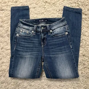 Miss Me Stylish Mid-Rise Skinny Blue Embroidered Women's Jeans Size 27 thumbnail 15