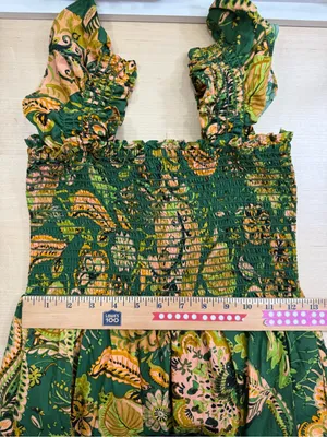 Kourt Calypso Tropical Smocked Tiered Dress Women’s Extra Small thumbnail 6