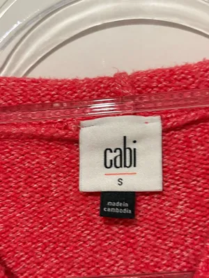 Cabi Cable Knit Sweater Hoodie Kangaroo Pocket Style 4473 Heather‎ Pink small thumbnail 3