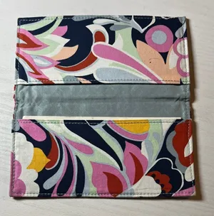 Vera Bradley Pink and Blue Floral Wallet D11 thumbnail 1