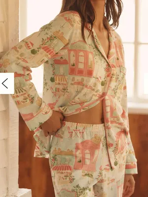BedHead X Anthropologie Parisian Delight Classic Jersey Pajama Set Long Sleeve thumbnail 6