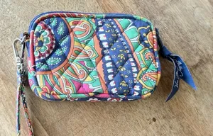 Vera Bradley Small Zip Around Wristlet Wallet Multicolor Floral Print thumbnail 1
