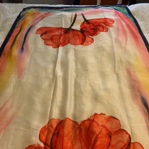 Fashion Scarf 100% silk so beautiful 71” length and 35” wide big scarf thumbnail 4