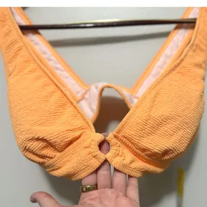 Cabana By Crown‎ & Ivy Women's Orange Crinkle Textured Bikini Set SZ Large NWT thumbnail 3