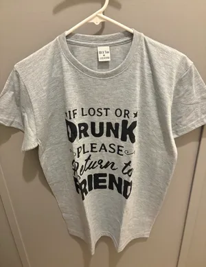 If Lost Or Drunk Graphic Tee Gray Size M thumbnail 2