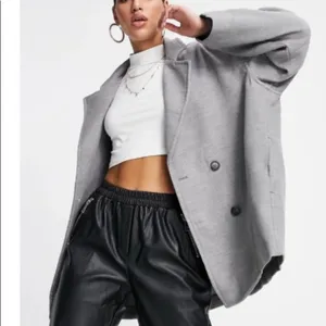 NWT Free People Hannah Slouchy Double Breasted Blazer Gray thumbnail 10