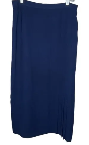 Vintage Blue Polyester Skirt‎ Size 12 thumbnail 1