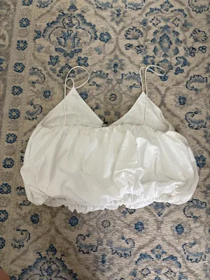 ZARA White Bubble Tank Top thumbnail 3