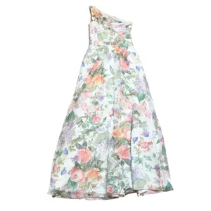 Davids Bridal NWOT Floral One Shoulder Printed Chiffon‎ Maxi Dress F18055P 2 thumbnail 4