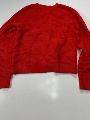 LOFT Orange Button-Front V-Neck Cardigan Size XS thumbnail 7