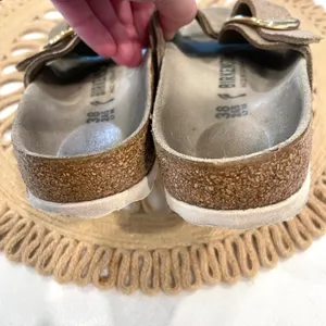 Birkenstock Metallic Rose Gold Siena Big Buckle Cross Strap Sandal EU 38 Coastal thumbnail 9