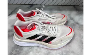 Adidas Adizero Boston 10 Women’s 9.5 White Black Solar Red Running Shoes FY4087 thumbnail 4