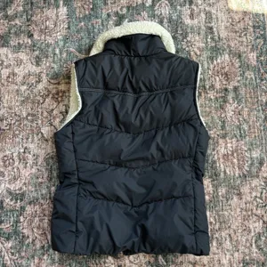 Y2K Xhilaration Puffer Vest M Black Sherpa Collar Fall Winter Gorpcore Utility thumbnail 3