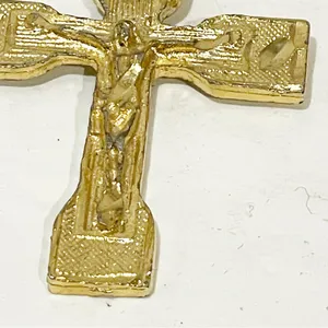 Gold Tone Jesus Crucifix‎ Cross Charm Necklace Jewelry thumbnail 3