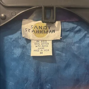 Sandy Starkman Sequin Art Jacket | Vintage Statement Piece | Size M Blue Size M thumbnail 2