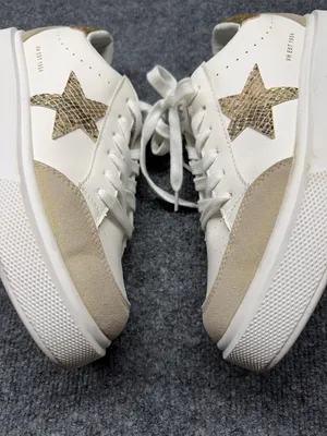 Vintage Havana White Sneakers with Gold Star Accent thumbnail 8