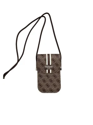 GUESS Brown Logo Phone Crossbody Bag Monogram thumbnail 2