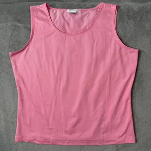 Womens Pink Shimmery Tank‎ Top Cami Blouse Size M Sparkly Layering Stretch Shell thumbnail 2