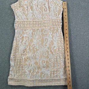 PrettyLittleThing Women's 6 White Lace High Neck Crochet Bodycon Dress New thumbnail 4