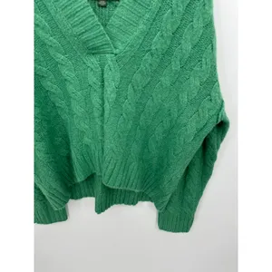 American Eagle Sweater Women Small Kelly Green Fisherman‎ Hoodie Boxy Oversized thumbnail 3
