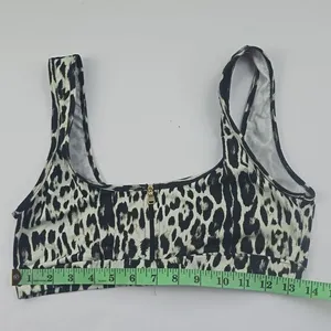 Varley 75N Animal Print Bikini Top‎ Front Zipper Size Large thumbnail 5
