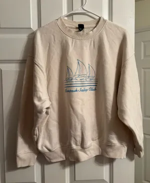 Wild Fable Crewneck Sweatshirt Cream Embroidered thumbnail 1