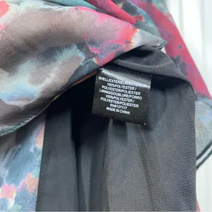 Badgley Mischka Pleated Floral Gown Size‎ 4 Gray Black Burgundy formal wedding thumbnail 7