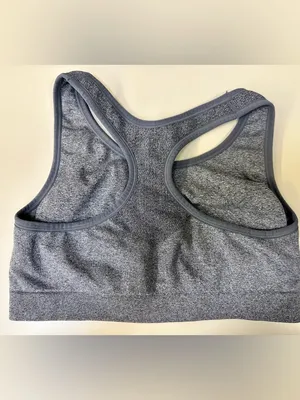 Reebok Heather Gray Seamless Racerback Sports Bra - Size Large thumbnail 2