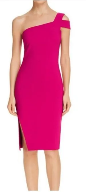 Likely Packard One Shoulder Bodycon Sheath Dress Pink Size US‎ 6 thumbnail 1