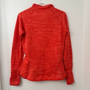 Nike Shirt Women's Small 1/4 Zip‎ Running Pullover Heathered Orange Thumbhole thumbnail 7