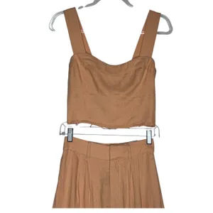 2020s Abercrombie & Fitch Peach Linen Corset Top & Wide Leg Pants Set NWT XS/S thumbnail 15