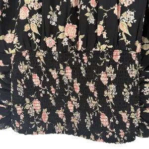 NWT Free‎ People New Final Rose Floral Ruched Cropped Blouse Top Black Sz Medium thumbnail 10