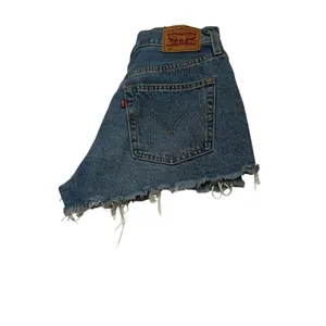 Levis 501 Original Cutoff Shorts Womens W26 Distressed Raw Hem High Rise Blue thumbnail 6