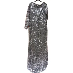 Mac Duggal 26445 Long Sleeve Sequin Gown Black Silver 14 thumbnail 9