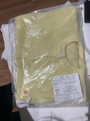 Yellow knit button up cardigan Size M thumbnail 3