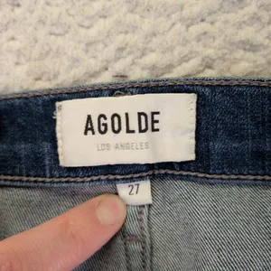 AGOLDE Sophie High Rise Skinny Jeans Dark Wash Raw‎ Hem A018-3005 Womens 27 thumbnail 3