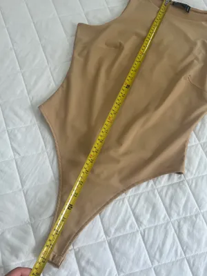 ASOS Beige Sculpting Thong Bodysuit High Neck Sleek Minimalist US 6 thumbnail 6