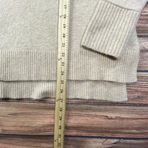 J Crew Sweater Womens XL Tan Merino Wool Alpaca V Neck Long Sleeve Super Soft thumbnail 7