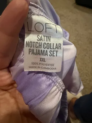 LOFT Lavender & White Striped Two-Piece Pajama Set thumbnail 5